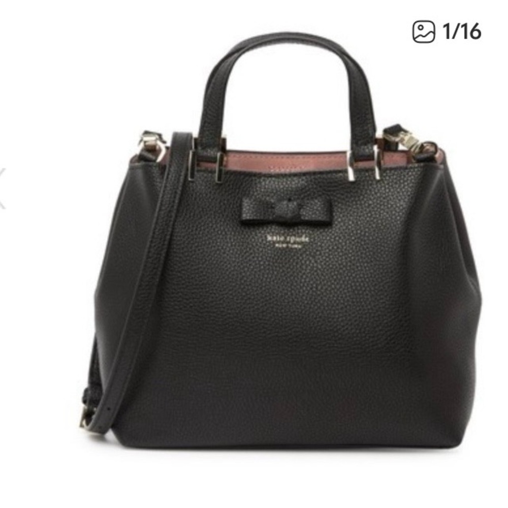 Genuine Kate Spade NYC   Gwen Pershing Black Pebbled Crossbody Satchel